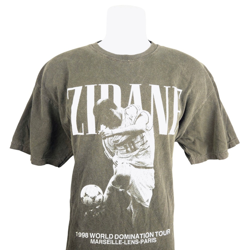 Comfort Colors Zidane 1998 World Domination Tour Soccer Graphic Tee Grey XL